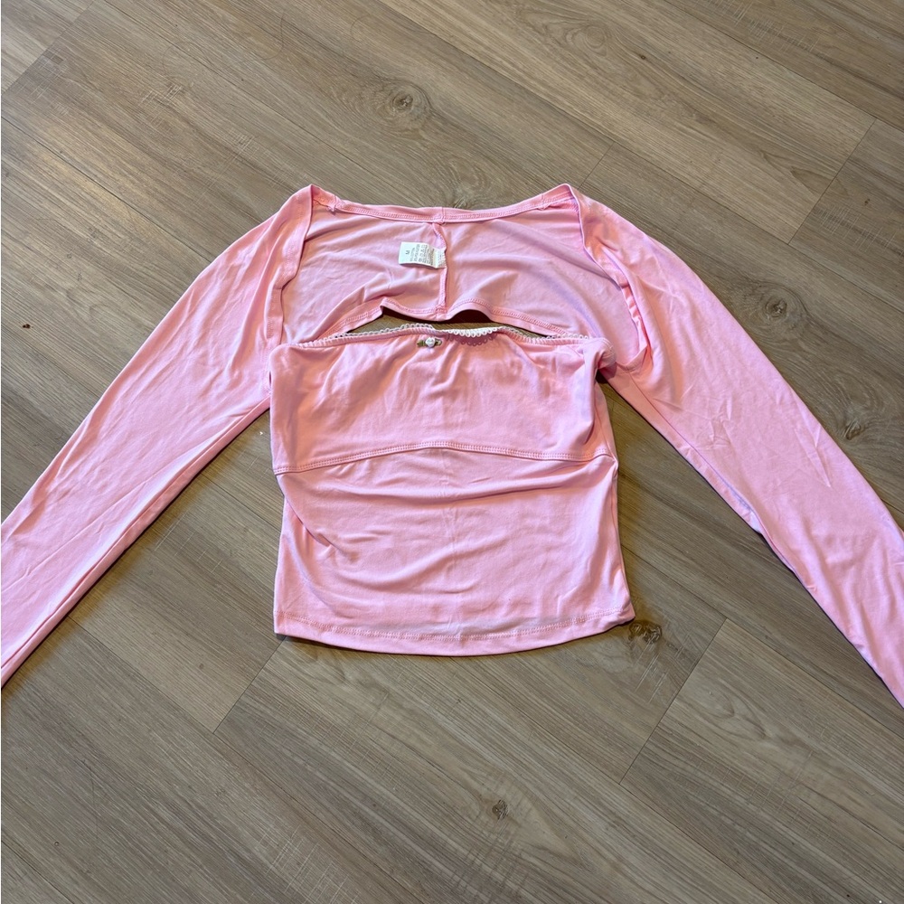 Women's Pink tube top and bolero